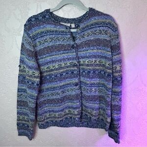 Women's Multicolor Patterned Sweater Croft & Barrow M Wool great condition